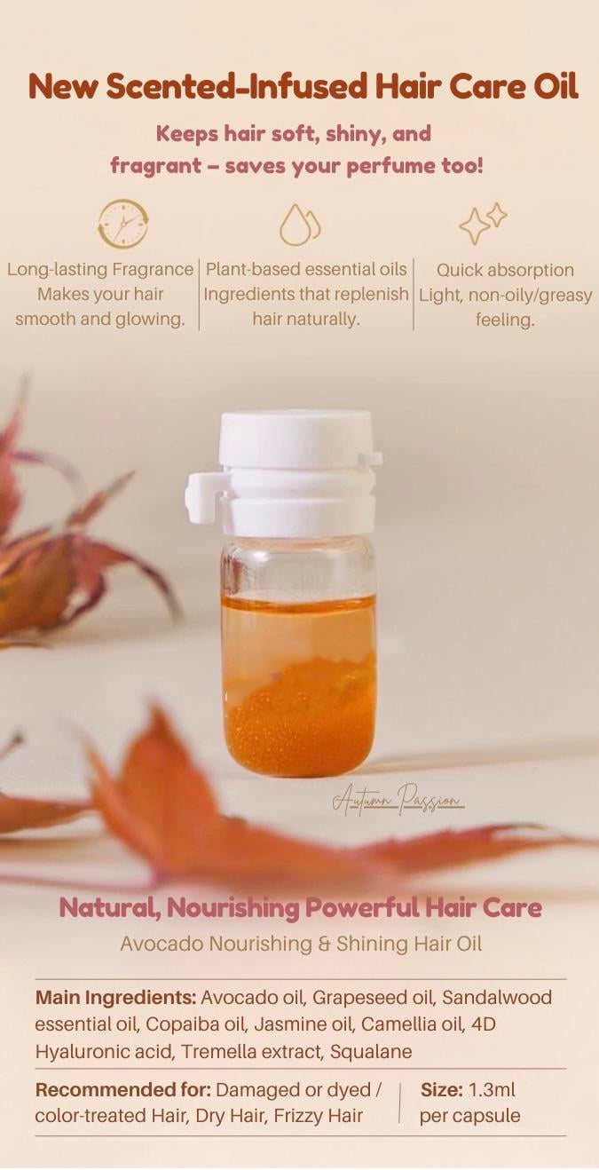 Perfume&Oil 2 in 1-Avocado Nourishing&Shining Hair Oil for Frizzy