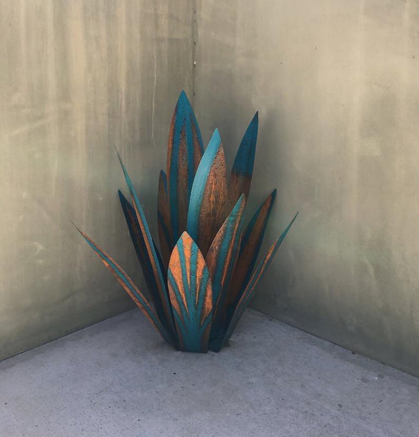 HandMade Painted Metal Century Plant