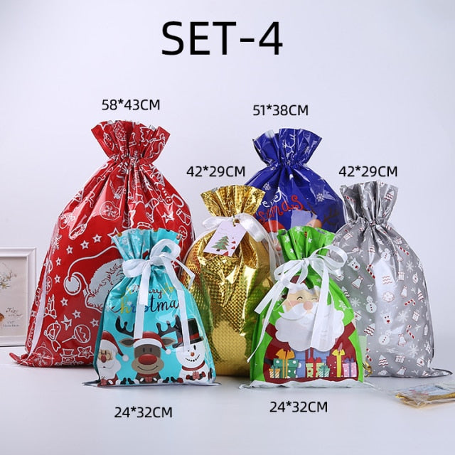 Drawstring Christmas Gift Bags (Biodegradable)